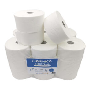 Papel higiénico industrial laminado pack de 18 rollos - limpiezabarata.com