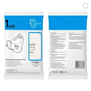 Mascarilla FFP2 homologada en sobre higiénico individualizado con salvaorejas