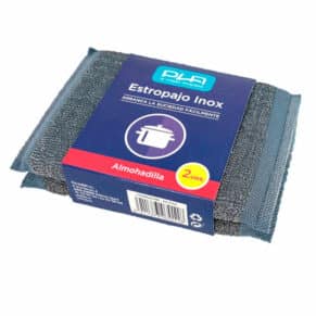 Estropajo de acero inoxidable con almohadilla
