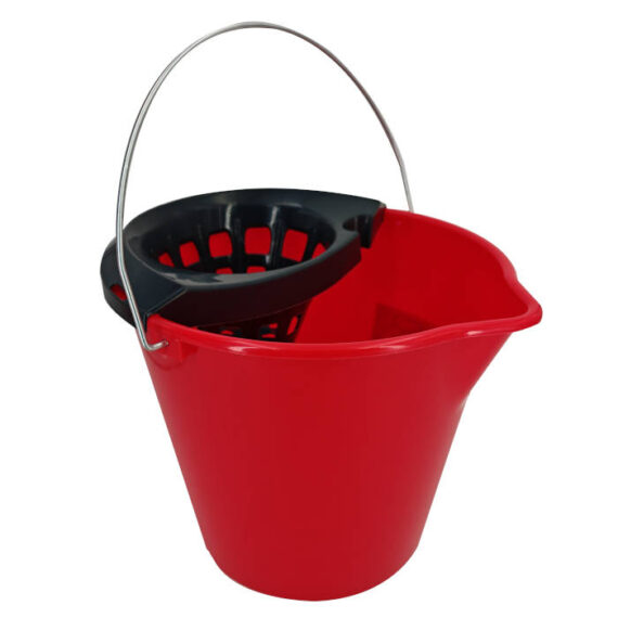 Cubo rojo 12 litros con escurridor