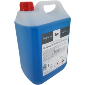 Vista lateral derecha de la garrafa de 5L del abrillantador vinilo con silicona.