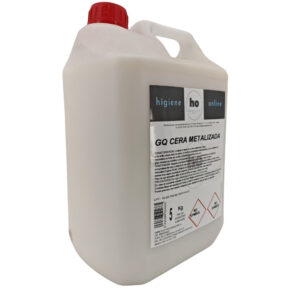 Garrafa de 5 kg de cera metalizada HO vista desde la derecha con tapón dosificador